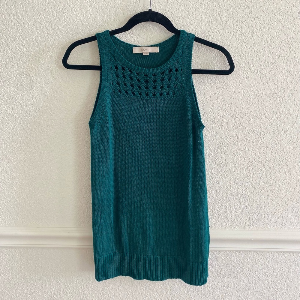 Loft sweater tank emerald green size small